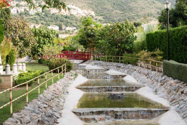 Oriental bridge in a park of Malaga