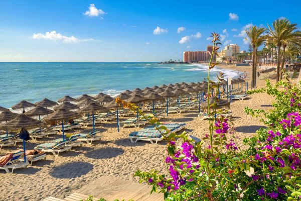 Beach in Benalmadena. Malaga province, Costa del Sol, Andalusia, Spain
