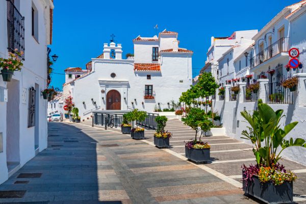 Mijas village in Andalusia with white houses, Spain Mijas village in Andalusia with white houses, Spain